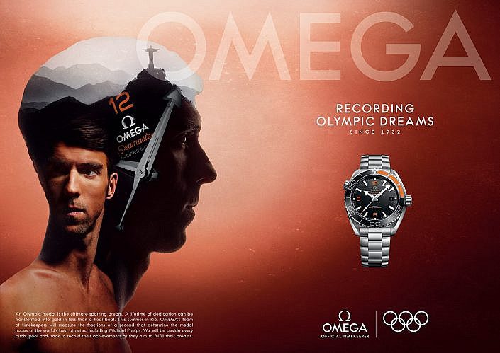 A poster of Omega watch